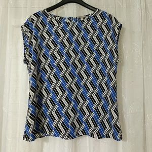 Blue and Black Blouse